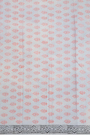 Grey Hand Block Printed Kota Cotton Saree 10068625 - Avishya