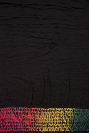 Black Handcrafted Bandhani Modal Saree 10069430
