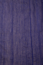 Indigo Blue Bengal Phulia Silk Cotton Saree With sequin embellished Pallu 