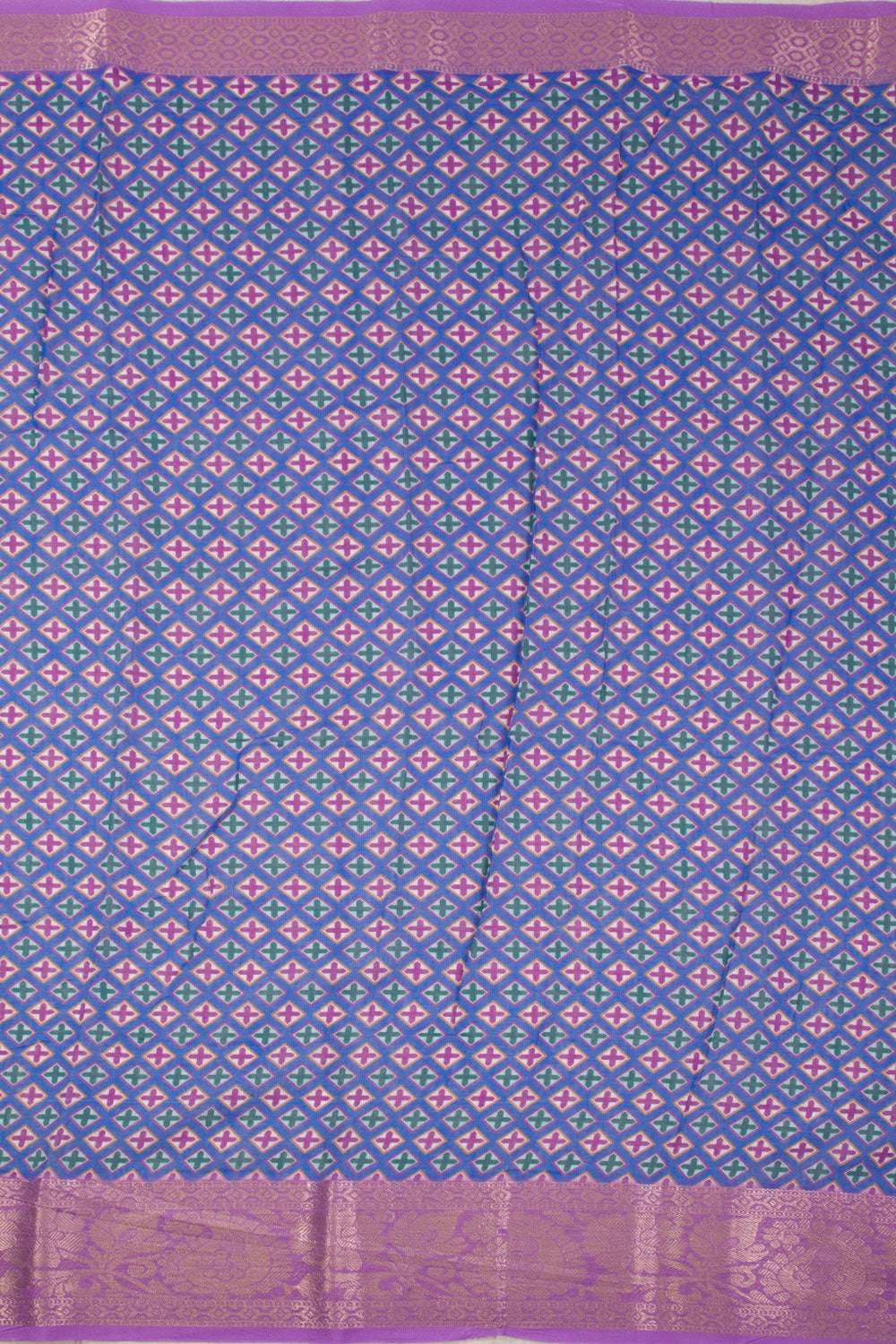 Pacific Blue Fancy Printed Linen Saree 10070282 - Avishya