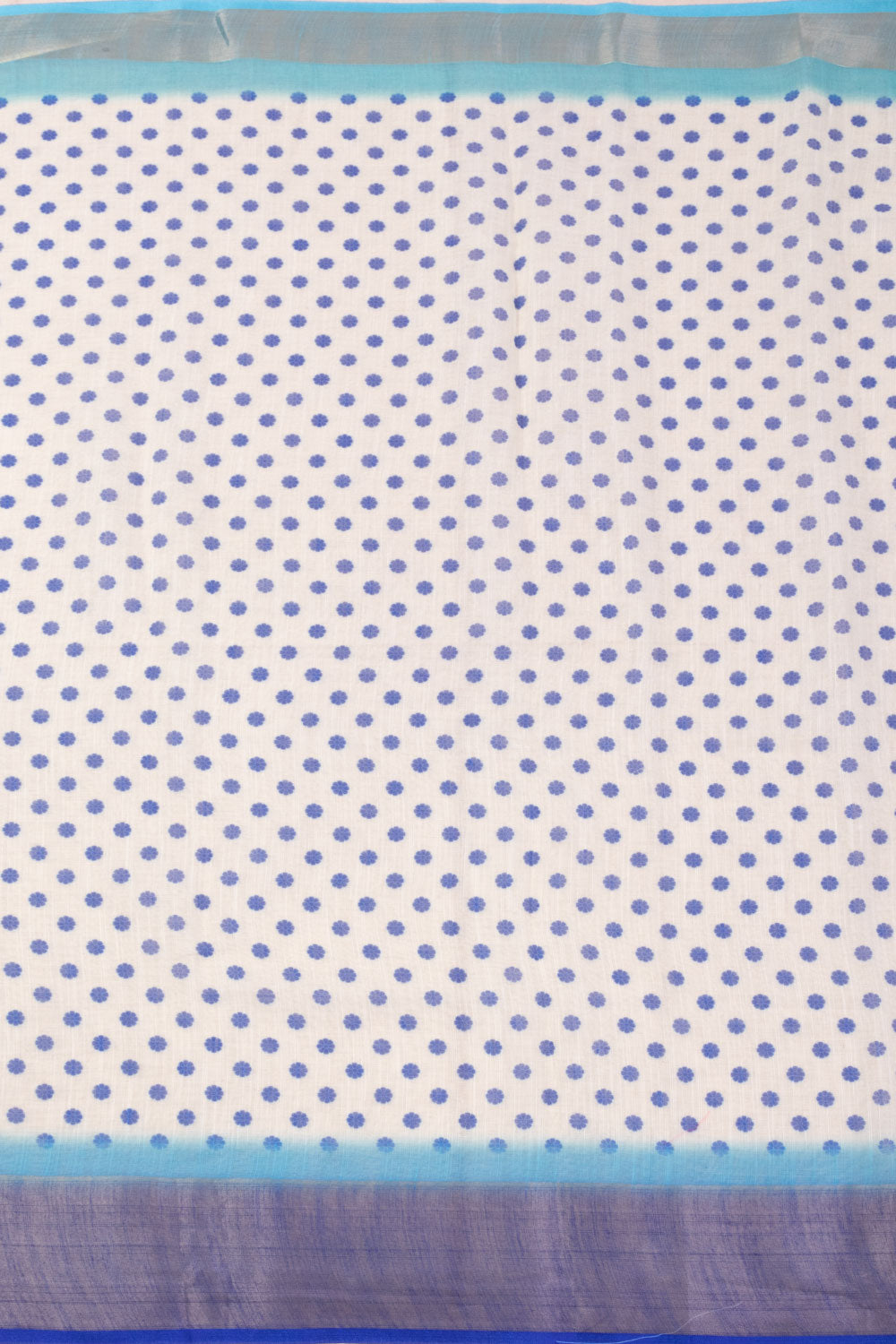 Off White Digital Printed Linen Saree 10070306 - Avishya