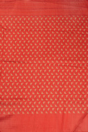 Grey Printed Kalamkari Tussar Silk Saree with Kantha Border 10070517