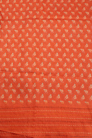 Brown Printed Kalamkari Tussar Silk Saree with Kantha Border 10070520