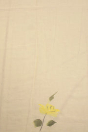 Cream Hand Painted Chiffon Saree 10070962