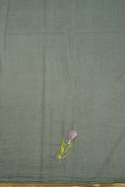 Green Hand Painted Chiffon Saree 10070963