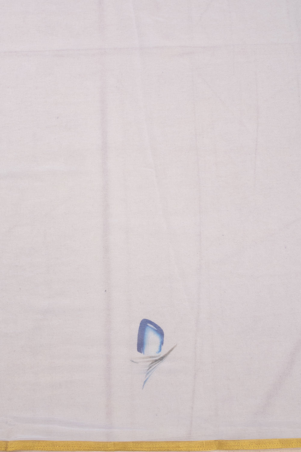 Blue Batik Print Chiffon Saree