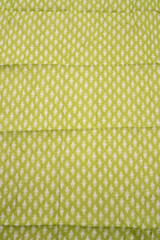 Green Hand Block Printed Cotton Saree
