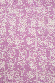 Lavender Hand Block Printed Cotton Saree 