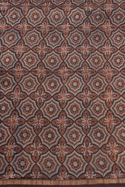 Black Ajrakh Printed Silk Cotton Saree