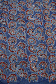 Blue Ajrakh Printed Modal Silk Saree 10072188