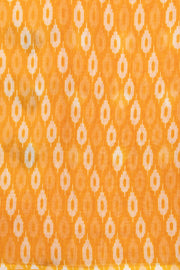 White Ikat Print Linen Saree 10074026