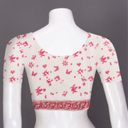 Pinkish Red Sanganeri Printed Mulmul Cotton saree 10074071