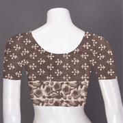 Mud Brown Dabu Printed Mulmul Cotton Saree 10074075