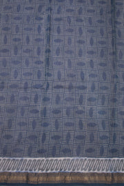 Blue Akola Dabu Printed Silk Cotton Saree 10074134