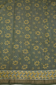 Green Akola Dabu Printed Silk Cotton Saree 10074135