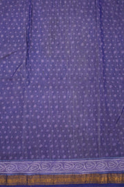 Purple Akola Dabu Printed Silk Cotton Saree 10074136