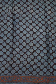 Blue Jahota Print Modal Vegan Silk Saree 10074149