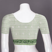 Green Hand Block Print Kota Cotton Saree 10074164