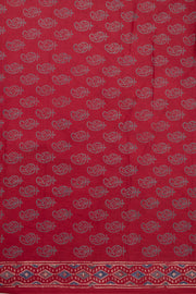 Rusty Red Hand Block Print Kota Cotton Saree 10074174