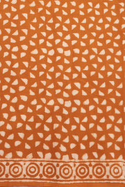 Cinnamon Brown Dabu Print Kota Cotton Saree 10074177
