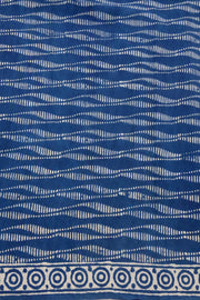 Blue Indigo Circle Design Dabu Print Kota Cotton Saree 10074181