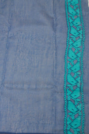 Blue Handloom Jamdani Style Cotton Saree with Blouse 10074211