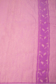 Violet Handloom Jamdani Style Cotton Saree with Blouse 10074213