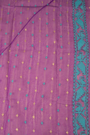 Purple Handloom Jamdani Style Cotton Saree 10074230