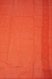 Orange Handloom Jamdani Style Cotton Saree 10074372