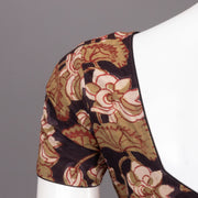Brown Hand Block Jahota Printed Cotton Blouse 10074486