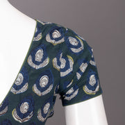 Green Hand Block Jahota Printed Cotton Blouse 10074487