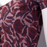 Purple Hand Block Jahota Printed Cotton Blouse 10074490