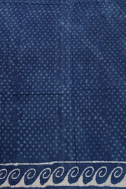 Indigo Blue Dyed Mulmul Cotton Saree 10075055