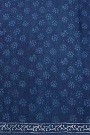 Indigo Blue Dyed Mulmul Cotton Saree 10075057
