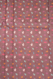 Mauve Brown Fancy Printed Linen Saree 10075297