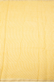 Yellow Sanganeri Printed Silk Cotton Saree 10075712