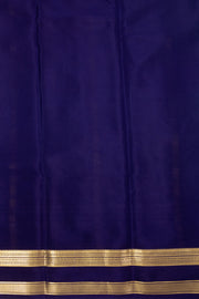 Blue Mysore Crepe Silk Saree With Zari Border 10076245