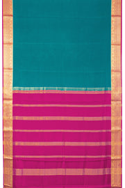 Blue Mysore Crepe Silk Saree With Zari Border 10076262