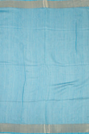 Green Printed Semi Linen Saree With Floral Motifs 10076278