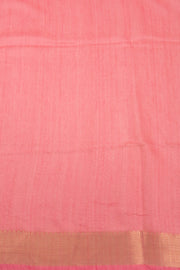 Yellow Printed Semi Linen Saree With Floral Motifs And Zari Border 10076280