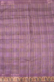 Purple Printed Semi Linen Saree With Tribal Motifs 10076281