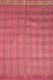 Pink Printed Semi Linen Saree With Tribal Motifs 10076283