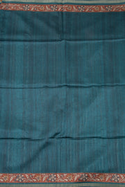 Green Printed Semi Tussar Silk Saree With Floral Motifs and Floral Border 10076287
