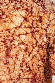 Yellow Half Sleeve Batik Printed Cotton Mens Shirt 10076354