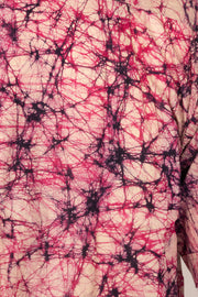 Pink Half Sleeve Batik Printed Cotton Mens Shirt 10076355