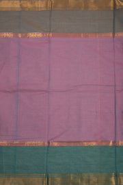 Midnight Mulberry Purple Handloom Vanashringaram Kanchi Cotton Saree with Ganga Jamuna Border 10076462