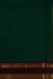 Aqua Forest Green Handloom Vanashringaram Kanchi Cotton Saree with Peacock Zari Border 10076467