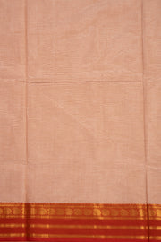 Sand Rose Peach Handloom Kanchi Cotton Saree with Butta And Paisley Zari Border 10076474