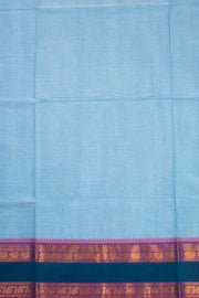 Angel Blue Handloom Kanchi Cotton Saree with Peacock And Paisley Zari Border 10076482