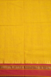 Mango Gold Yellow Handloom Kanchi Cotton Saree with Butta And Rudhraksham Zari Border 10076486